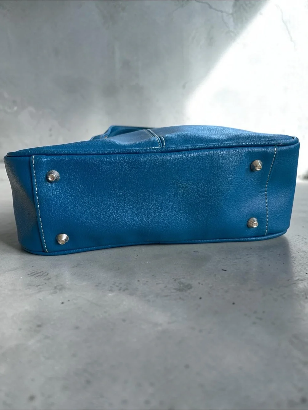 Vintage GUESS Royal Blue Dome Satchel Top Handle Y2K Handbag